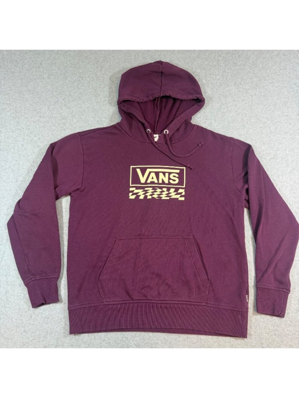 Vans Women's Small Purple Checkerboard Logo Graphic Pullover Hoodie Sweatshirt